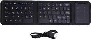 Asixxsix Foldable Window Keyboard, Folding Wireless Keyboard with Touchpad and Number Pad, USB C Rechargeable Ultra Thin Portable Travel for Smartphone Laptop PC