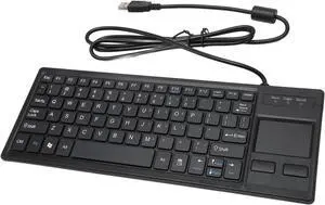 Masyrt Ultra Thin Mini Compact Wired Keyboard with Touchpad & HUB Function, Ideal for Extended Typing Sessions
