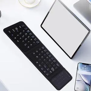 Compact Wireless Keyboard with Touchpad and Number Pad, Bluetooth 5.0, Quiet USB C Rechargeable, Ultra Thin Portable Travel Keyboard