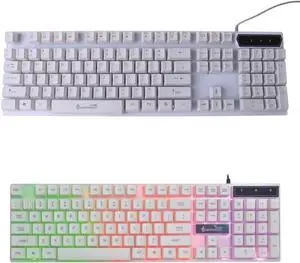 Full Size Mechanical Gaming Keyboard, Ultra-Slim Wired Keyboard, Splash-Proof, Full-Key Rollover, for Ideal for