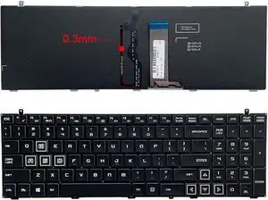 Laptop Keyboard Compatible with MECHRE-V P-760 T90 PLUS-TG65T TR26 X3-S X8TI-S X8 Black US RGB Monochrome Backlit (Monochrome Backlight)