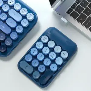 Wireless Keyboard with Numeric Keypad 2.4G C Windows and Linux(Blue)