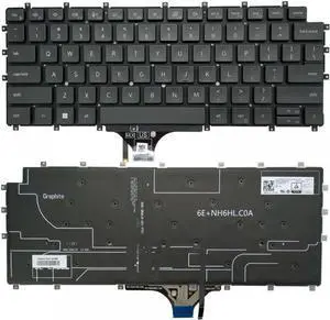 US Laptop Keyboard Compatible with 9510 9520 2-in-1 Black Backlight NO Frame 03R93D