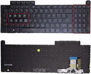 Laptop Keyboard Compatible with AS-U G814J G834 G834J G834JZ RGB Backlit (Color Backlight)
