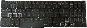 Keyboard Compatible with AC-E 300 PH315-53 PH317-54 RGB Backlight US Laptop White Printing