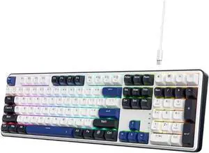 K689 Wired Gasket RGB Keyboard 108 Key Mechanical Keyboard with 4 Extra Hotkeys Upgraded Hot Swappable Socket Compatible with PC and Laptop