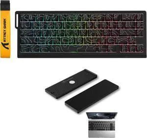 ATTACK SHARK X68 PRO HE 60% Magnetic Switch Gaming Keyboard with 8000Hz Polling Rate,Rapid Trigger,Tri-Mode Connection & RGB, Bundle with External Keyboard Stand for Split Laptop Layout-Black