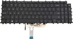 Laptop Keyboard Compatible with SAMS-un NP960XFG-KC2UK Black US Backlit