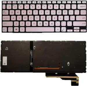 Laptop Keyboard Compatible with Ace-r ADOL14FA ADOL14QC S403F A403F X403F JA Pink US Backlit
