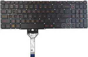 Replacement Backlit Keyboard for Acer Nitro V 16 ANV16-41 ANV16-71 N24C4 Laptop Keyboard US Black with Amber Backlit Without Frame