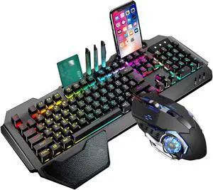 ARCH Mechanical Keyboard,Gaming Keyboard and Mouse,Computer Keyboard with Ergonomic Wrist Rest,USB Backlit Keyboard for Laptop Computer PC Games (Color : E, Size : Standard)