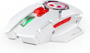 holy sword L8 Gaming Mouse with 10 Programmable Keys, 24000 DPI, 2000Hz Polling Rate, Type-C Charging, RGB Lighting, Macro Keys (White)