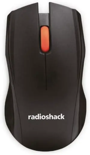 RadioShack Wired Mouse Black with Red Details