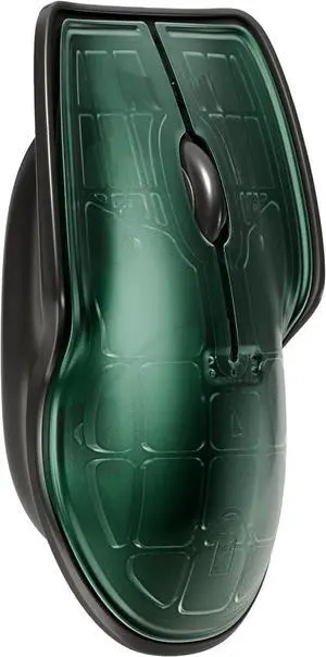 LUNAR ARTEFACTS Ambidextrous Rechargeable Bluetooth Wireless Computer Mouse Green Translucent with Black Powder Coated Aluminum, USB-C