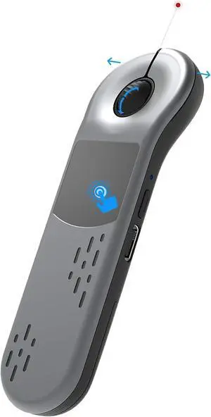 Rechargeable Air Mouse for PC/iOS/Android with Touchpad Wireless PPT Presenter with Bluetooth 2.4G, Works with PowerPoint/Keynote/TikTok/Camera/Kindle App (Silver)