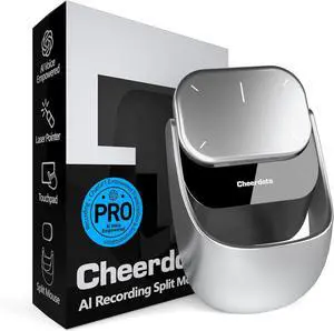 Cheerdots2 ChatGPT AI Mouse, Presentation Mode, Magnetic Detachable Design, Smart Software Control, Portable for Meetings & Work, Intelligent Audio Recording & SavingAI Chatgpt