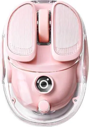 Q9 Wireless Computer Mouse, 2.4GHz/Bluetooth Mouse, Ergonomic Optical Mouse with RGB Lighting,Silent Clicks,4800 DPI, 4 Adjustment Levels,Compatible with PC, Mac, Laptop(Pink)
