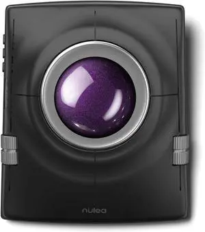 Nulea M512 Wireless Trackball Mouse, Ergonomic 55mm Trackball, Adjustable DPI for Precise Control, Left or Right Hand Compatible, Rechargeable, Multi-Device Bluetooth & 2.4GHz for PC, Laptop(Purple)