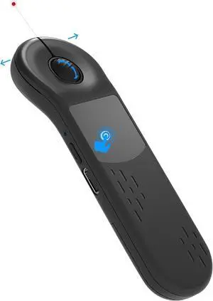 Air Mouse for PC/iOS/Android with Touchpad Bluetooth 2.4G Remote Control for PowerPoint/Keynote/Tiktok/Camera/Kindle App Rechargeable Wireless Presentation for PPT Pointer (Black)