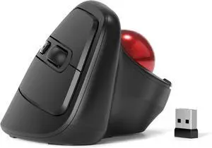 MicroPack Vertical Wireless Trackball Mouse with 5 Adjustable DPI, Ergonomic Design Reduces Muscle Strain, Easy Thumb Control, Precise and Smooth Tracking. Bluetooth Mouse for Laptop, PC, Mac, Windows