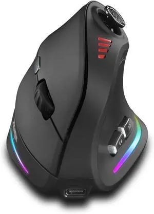 JOMAA Triple Mode Wireless Gaming Mouse - 24000 DPI, Bluetooth 5.0, 2.4GHz, Wired RGB Ergonomic Mouse with 12 Programmable Buttons for laptops, Desktop Computers, Tablets
