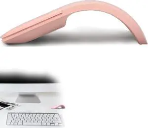 Arc Touch Mouse,Appliable for Microsoft Surface Arc Mouse FHD-00001 /FHD-00002 /FHD-00003 /FHD-00004 Portable Foldable Mouse Silent Folding Arc Mouse for Computer Mac OS Notebook (Pink)