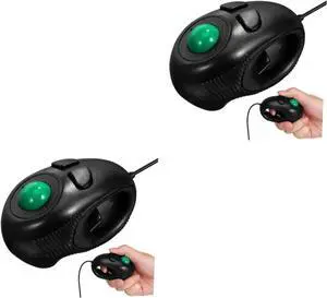 Mobestech Wired Trackball Mouse - 2pcs Mini Ergonomic 4D Handheld Computer Cable Mouse With Trackball for Hand Holding