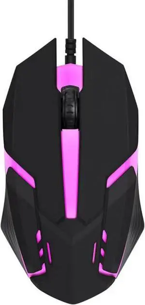 LED Lights Black Wired Gaming Mouse with Pink for Enhanced Gaming Experience