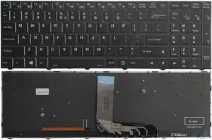 OEM US Laptop Keyboard for Clevo NH70 NH70RCQ N960 N970 - Black Replacement Keyboard 6-80-N815Z0-01D-1 CVM18H93US9430 Accessories
