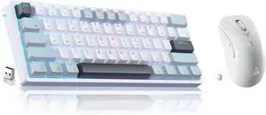 SM66 White Silent Dual Mode 2.4GHz Wireless Mouse, Adjustable 4200 DPI,Rechargeable Computer Mouse Wireless Office Mouse for PC Mac Laptop, Desktop