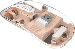 Pink | Wireletss Transparent Mouse 3 Modes Dual Bt +2.4Ghz 2400Dpi Adjustable Computer Mouse Rechargeable For Laptop/Maic/Chromebook New 2026 High For Reliable Electronic Component, Precision