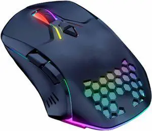 JUSHZ Computer Mouse for Laptop USB Optical Gaming Mouse Ergonomic Wired Mice Pointing Device 4 Way Scrolling Lightweight Programmable Touch Scroll Macro Programming 7 Buttons (12.5x7.6x4.1cm,Black)