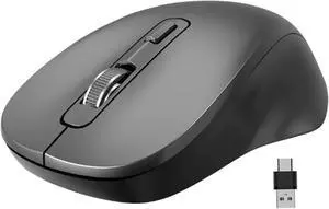 Mouse Wireless Mouse with 2.4G USB Receiver 1600 DPI Portable Computer Mouse for Laptops PC Classic Black Computer Mouse