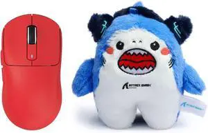 ATTACK SHARK X3 Wireless Gaming Mouse + Official Mascot Plush Bundle  Tri-Mode 26K DPI Mouse with PAW3395 Sensor & Cuddly Shark Keychain for Gamers-Red