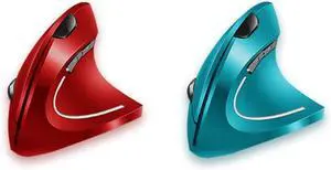 Vassink Wireless Mouse Ergonomic Mouse Rechargeable Vertical Optical Mice with USB Receiver, 6 Buttons 2.4GHz for PC Computer,Laptop,etcRed+Blue