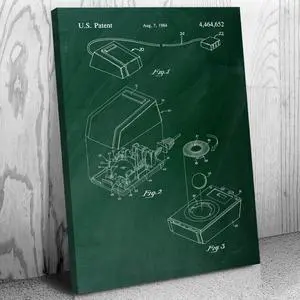 Retro Computer Mouse Patent Canvas Print (12x18) Computer Lab Decor, IT Tech Gift, Computer Blueprint, Technician Gift, Computer Wall Art