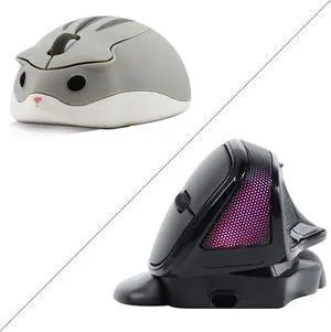 Cute Hamster Shape Less Noice Portable Mobile Optical 1200DPI USB Mice Cordless Mouse for PC Laptop Computer Notebook MacBook Kids Girl Men Women Adults Gift,Angle Adjustable Ergonomic Mouse