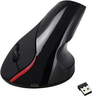 Black | France | 2.4G Vertical Wireletss Mouse 2400 Dpi Vertical Ergonomic Mouse 6 Buttons Wireletss Vertical Ergonomic Optical Mouse For Laptop Pc New 2026 High For Reliable Electronic Component