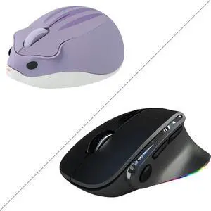Wireless Mouse Cute Hamster Shape Less Noice Portable Mobile Optical Cordless Mouse for PC Laptop Computer Notebook MacBook Girl Boy Men Women Gift ,Bluetooth Vertical Mice with Double Click Key