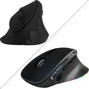 Wireless Mouse Ergonomic Vertical Mouse for Large Hands Rechargeable Big Quiet Silent Ergo Blue LED Light Carpal Tunnel Mice for PC Laptop Computer Macbook Office Gift,Bluetooth Vertical Mice