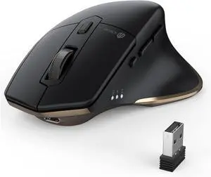 Bluetooth Mouse MD172, Wireless Mouse Dual Mode(Bluetooth+USB), Multi-Devices Ergonomic Mouse with 5 Adjustable DPI and 7 Buttons, Rechargeable Silent Mice for Laptop/iPad/MacBook/Tablet/PC