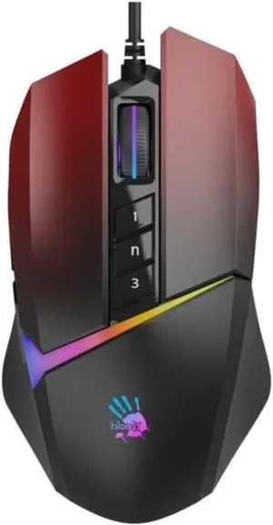 Bloody W60 Max 10,000 CPI 10 Keys Optical RGB UC3&4 Active Wired Red Gaming (Gamer) Mouse