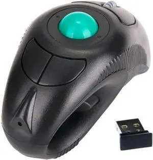 2.4G Wireless Ergonomic Trackball Handheld Finger USB Mouse Trackball Mice for Laptop