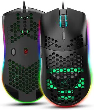 Hole Mouse RGB Illuminated 6 Button Gaming Mouse Corded Mouse Computer Mouse Wired Mouse Colorful Light Gaming Mouse Programmable Lighting Mouse Wired Mouse RGB Mouse Shine/24