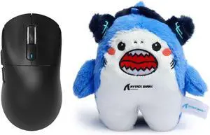 ATTACK SHARK X3 Wireless Gaming Mouse + Official Mascot Plush Bundle  Tri-Mode 26K DPI Mouse with PAW3395 Sensor & Cuddly Shark Keychain for Gamers-Black