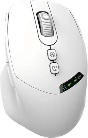 Wireless AI Mouse with ChatGPT | Dual Connection w/h Bluetooth or 2.4G USB Receiver | Voice Typing, Real-Time Translation, Multi-Device Switching | Ergonomic Computer Mouse for Work & Study