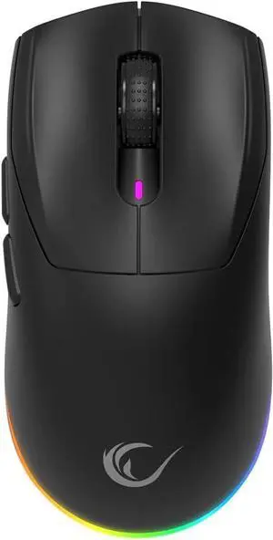 Rampage Prote M5 Wireless & Wired Gaming Mouse  24000 DPI, RGB Backlight, 6 Programmable Buttons, BT/2.4GHz/Wired, Ergonomic Design, 400mAh Battery, Macro Support (Black)