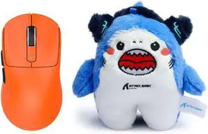 ATTACK SHARK X3 Wireless Gaming Mouse + Official Mascot Plush Bundle  Tri-Mode 26K DPI Mouse with PAW3395 Sensor & Cuddly Shark Keychain for Gamers-Orange