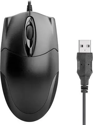 ONE-UP (6Pack) Wired Office Mouse, USB Interface, Ergonomic Design, 3-Button Optical Mouse,1000DPI, Compatible with Windows/Mac Laptops and Desktops, Suitable for Office and Home Use - Black