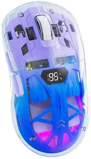 Transparent Mice 2.4Ghz+Bt5.0 Wireletss Gaming Mouse Digital Display Multi Device C0innection 5 L Dpi for Laptop/Phone/Pc/